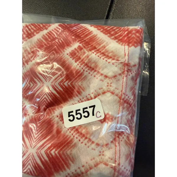 Chicos 3 US XL Top Red White Ikat Diamond Print Dolman Sleeve Scoop Neck Artsy - Image 9