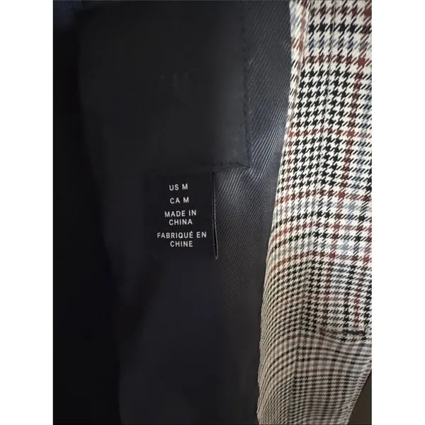 Checked Coat in Brown and Black Houndstooth Tan Size M - Image 3