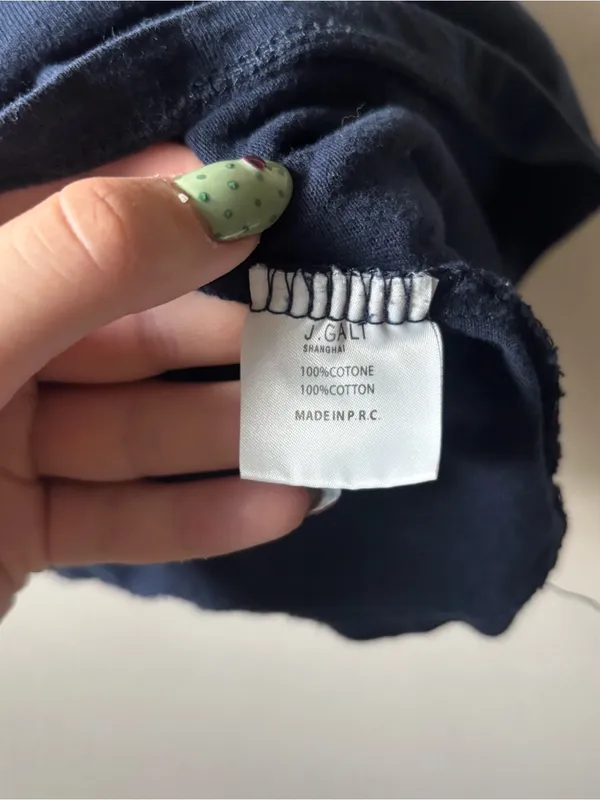 John Galt Brandy Melville Navy Rainbow-Strip Crop Tank Top - Image 4