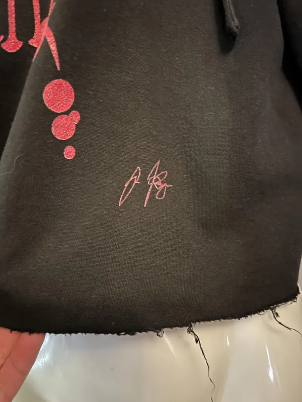 Harmony Emani Hoodie Womens Small Black Cropped Distressed Streetwear Graphic - Image 5