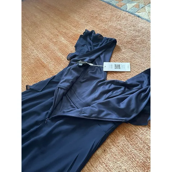 NWT Ever-Pretty Women's Dress Double V Neck A Line Ruffle Hem Backless Blue L - Image 12