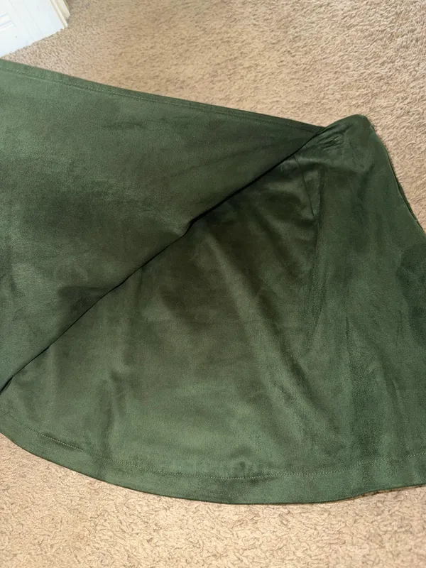 Blue Rain Green Suede Mini Skirt - Image 2