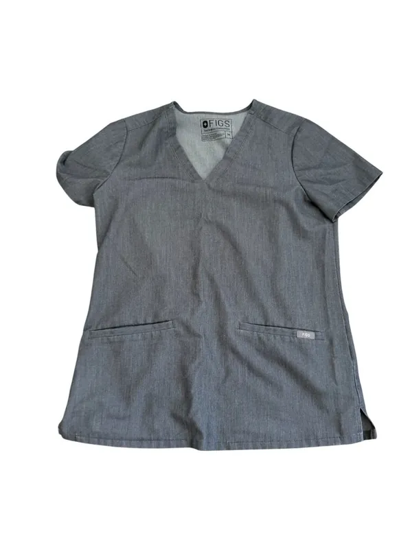 FIGS Gray V Neck Scrubs Top Size XS Womens - Image 4