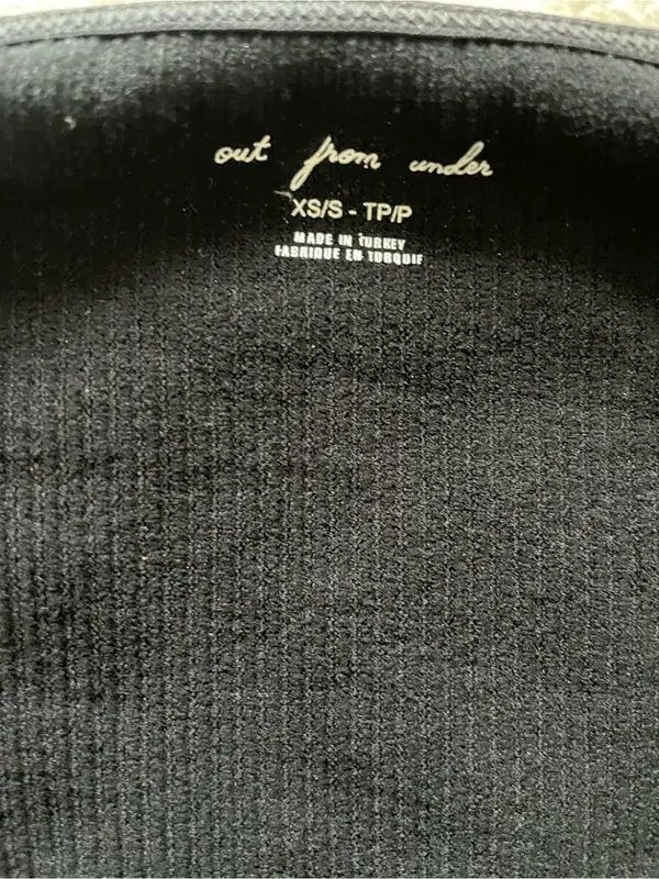 Urban Outfitters Black Ribbed Square-Neck Crop Top Long Sleeve Size XS/S - Image 5