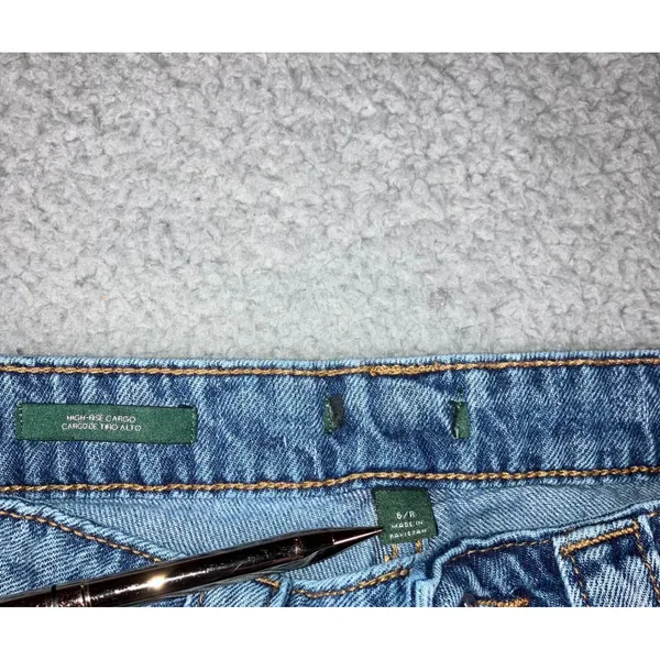 Wild Fable High Rise Cargo Jeans 6 28X30 Blue Streetwear Wide Leg Utility - Image 10