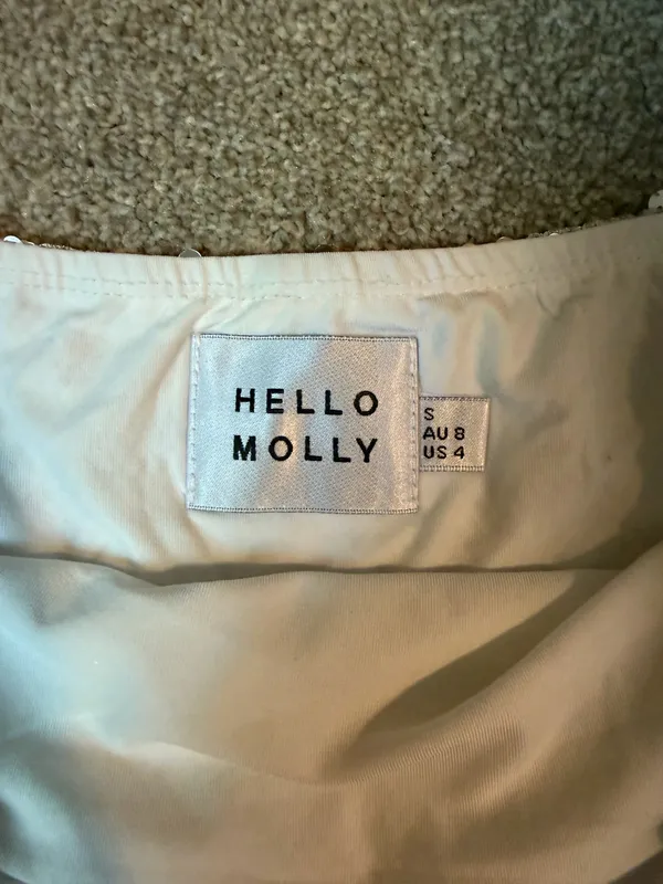 Hello Molly Silver Strapless Sequin Crop Top - Image 4
