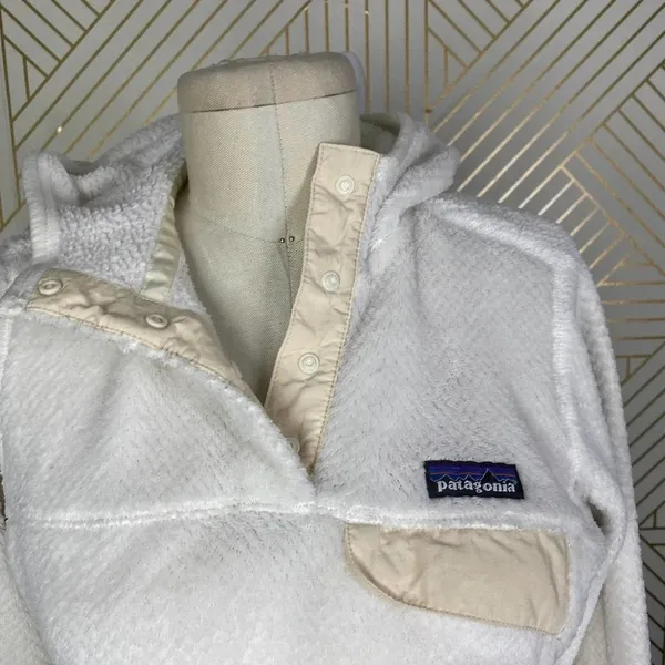 Patagonia Re-Tool Snap-T Fleece Pullover‎ Hoodie Sweatshirt Cream Size US XS - Image 4