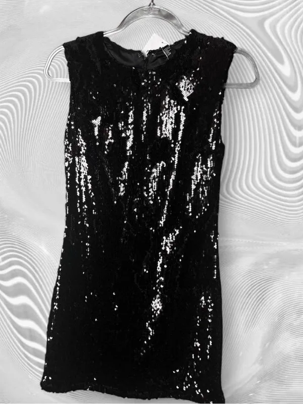 Forever 21 Black Sequin Sleeveless Mini Dress NWT - Image 4