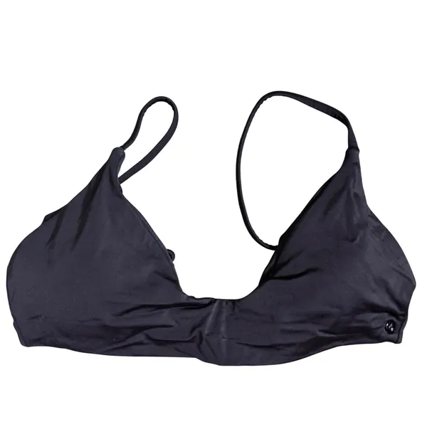 NWOT Volcom Simply Seamless Bikini Top Black Scoop Neck Adjustable Straps Medium - Image 5