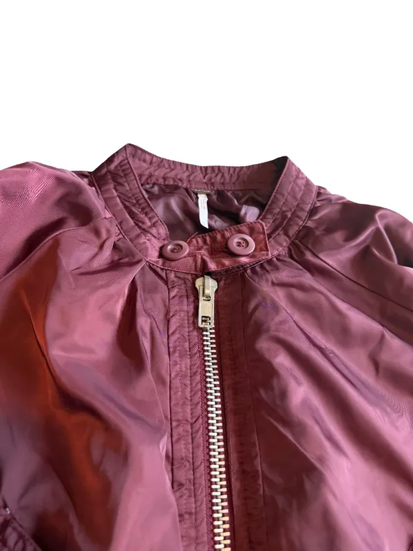 Free People Midnight Bomber Jacket Zip-Down Lightweight Windbreaker Size Small - Image 2