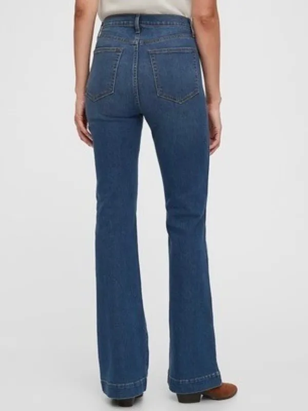 Gap Denim Jeans Size 18 Plus Medium Wash High Rise Flare Western Coastal Cowgirl - Image 2