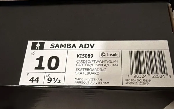 Size 10 - adidas Samba ADV Cardboard White gum - Image 5