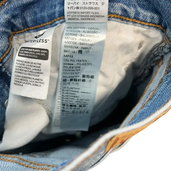 Levi's Wedgie‎ Straight Jeans Distressed Denim Medium Wash Blue Size 30 - Image 16