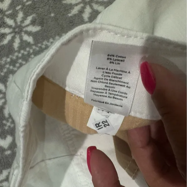 New‎ Talbots White Cargo Crop Chino Straight Leg Supersoft Size 8 Minimalist - Image 4