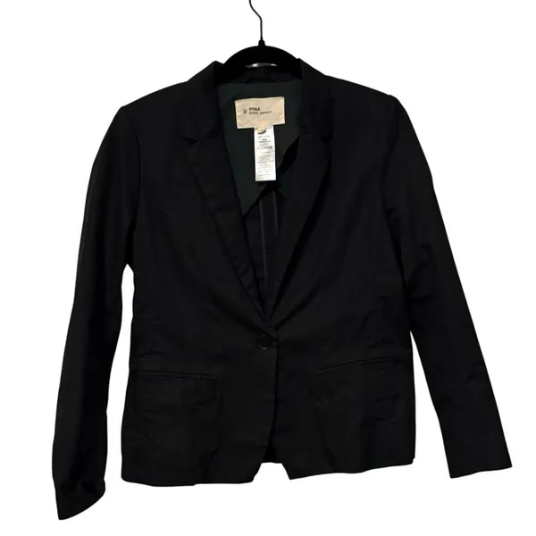 Isabel Marant Etoile 100% Cotton Black Single Button Blazer Jacket Size 2 - Image 2