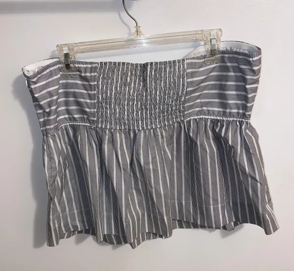 Anthropologie NWT $98 x Dolan Striped Tube Smocked Pullover Tie-Styling Top XL - Image 5