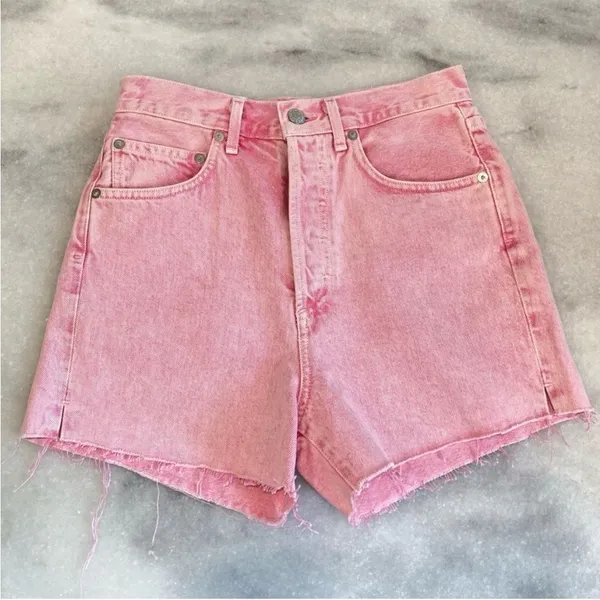 AGOLDE Dee Super High Rise Pink Potion Cut Off‎ Jean Shorts size 26 - Image 5