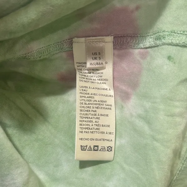 We The Free Free People Be Free‎ Tie Dye Tee Sz S Purple Green Mock Neck Tie-dye - Image 6