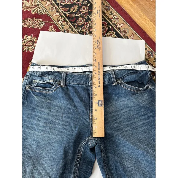 Aeropostale Curvy Skinny Flare Jeans Women 11 12 Blue‎ Denim Embellished Pockets - Image 4