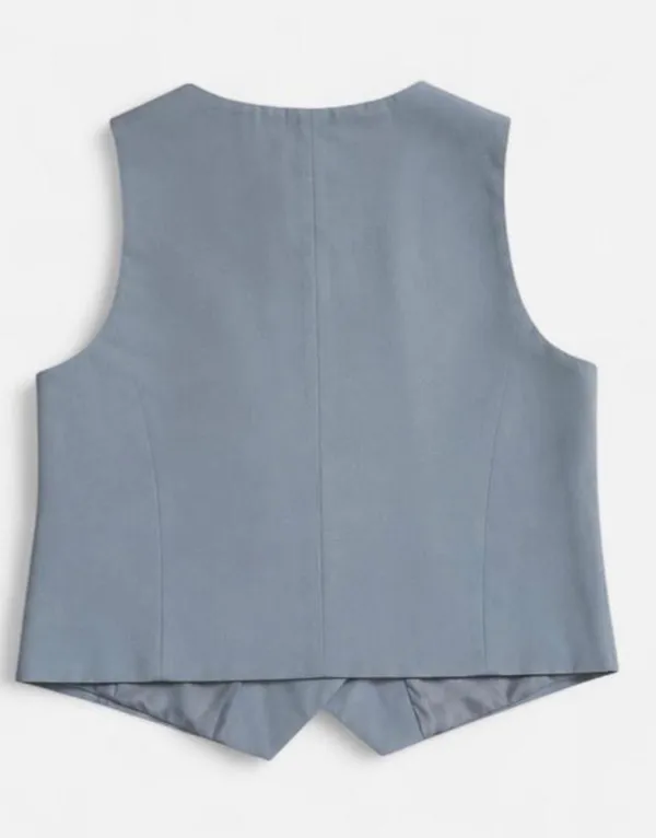ZARA Light Blue Tailored Suit Vest Top 🩵 Size L - Image 5
