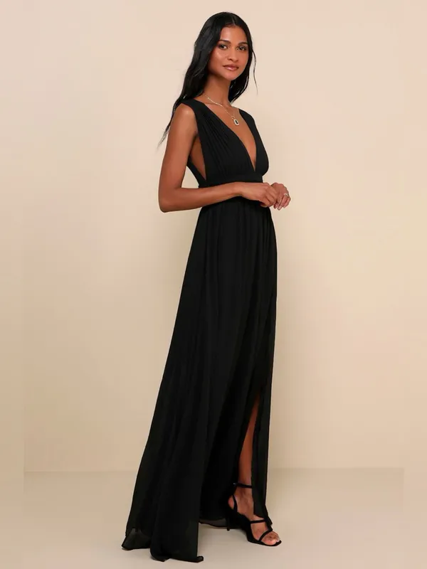 Lulu's Heavenly Hues Black Maxi Dress - Image 4