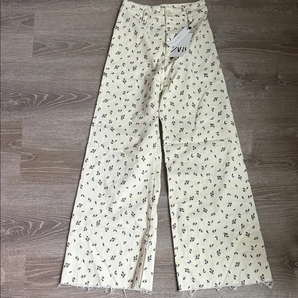 NEW Zara The Marine Straight Floral Jeans 2 - Image 2