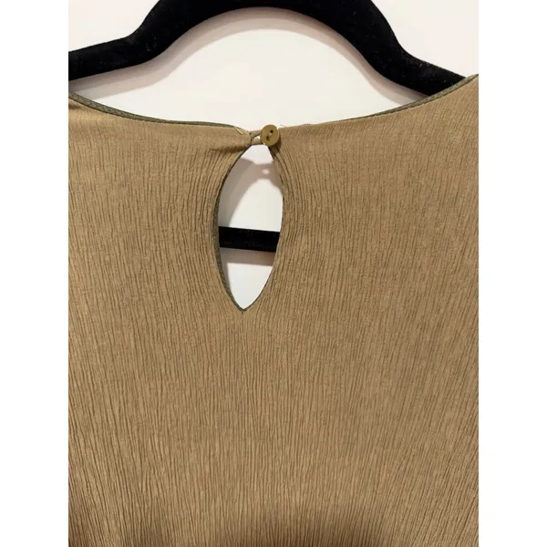 &merci Olive Green Tiered Midi Dress V-Neck High-Low Boho L - Image 5