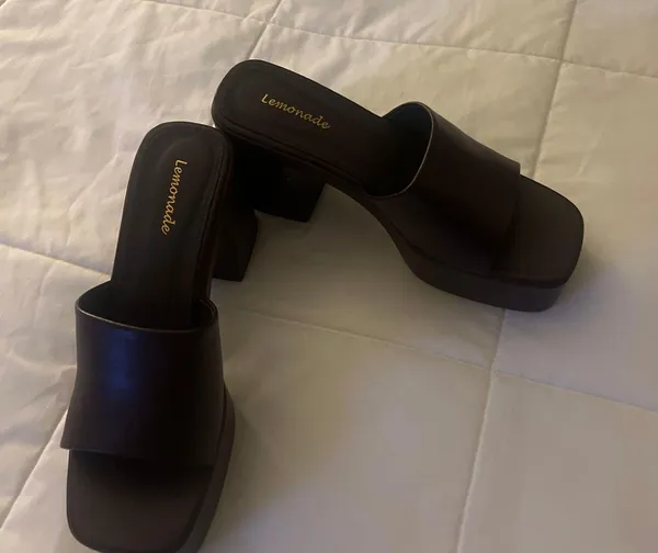 open toed brown Heels Size 10 - Image 2