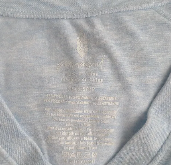 Free People Movement Too Good Layer Tee Long Sleeve Blue Heather Glow Size XS/S - Image 4