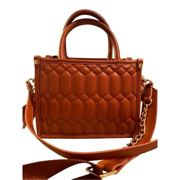 New Steve Madden Bniko Quilted Crossbody Purse Bag in Whiskey‎ Spice - Image 2