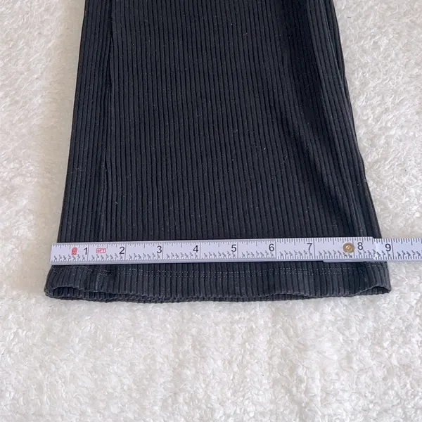 Reformation Ribbed Knit‎ Wide-Leg Jumpsuit Black XS - Image 7