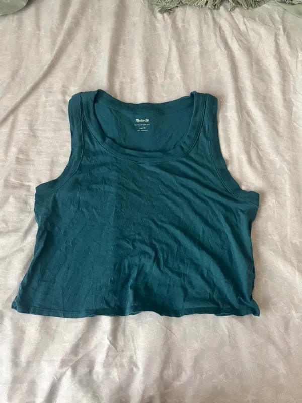 Madewell Sleeveless Crop Tank Top - Teal - Image 5