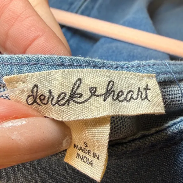 Derek Heart Womens Small Blue Denim Look Bodycon Dress Sleeveless‎ Mini NWOT - Image 2