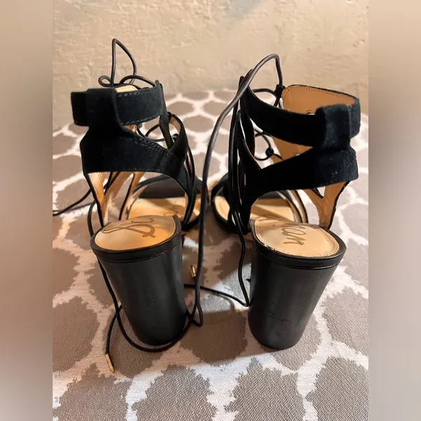 Sam Edelman Black Strappy Heeled Sandals party wedding prom event summer elegant - Image 12