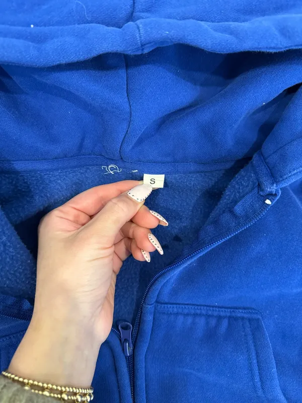Milkstain cropped zip up hoodie - Image 3