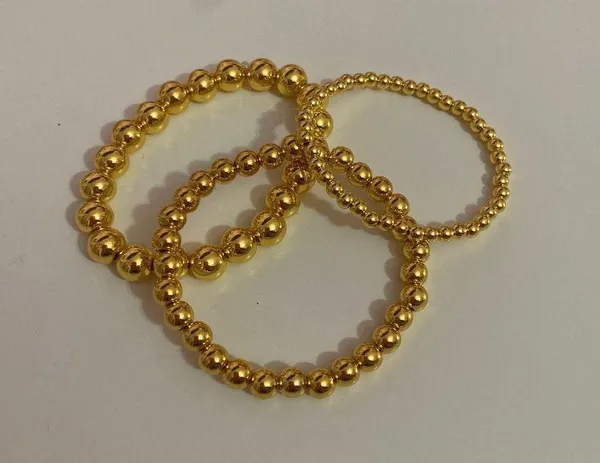 3pack gold beaded bracelets - Image 2