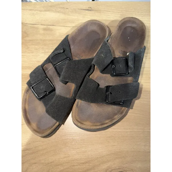 BIRKENSTOCK ARIZONA BLACK SUEDE 2 Buckle Sz 38 US L 8 C - Image 4