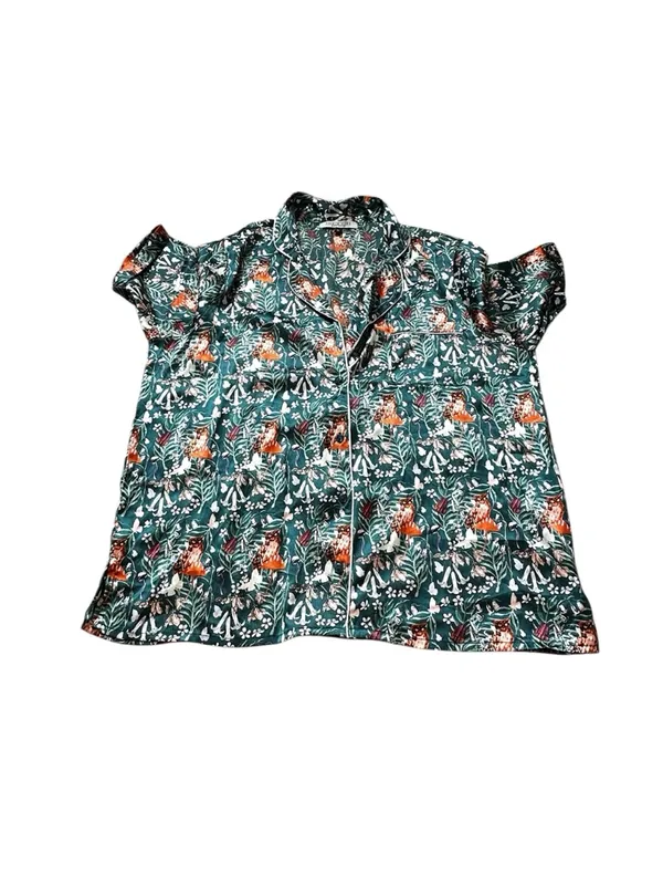 Their Nibs Silky Floral Owls Print Pajamas Set Sleep Loungewear - Image 2