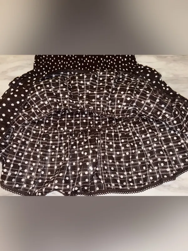 Wild Fable Brown White Polka Dot Strapless Smocked Tiered Mini Dress Medium NWT - Image 6