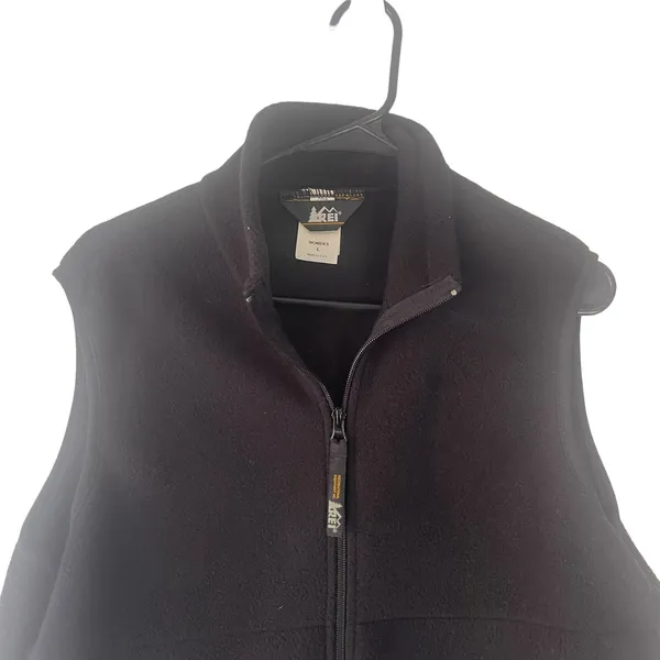 REI Women's Size Large Black‎ Fleece Outdoor Vest - Image 2