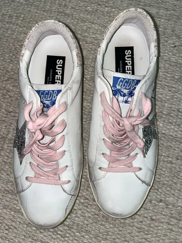 Golden Goose Super-Star Sneakers in white and pink - Image 6