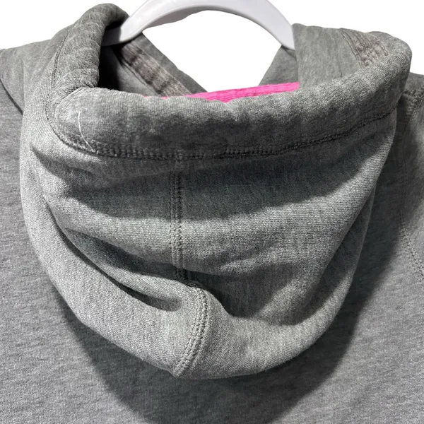 Abercrombie & Fitch Women Hoodie Boho Y2K Casual Gray Pink Logo Size M - Image 6