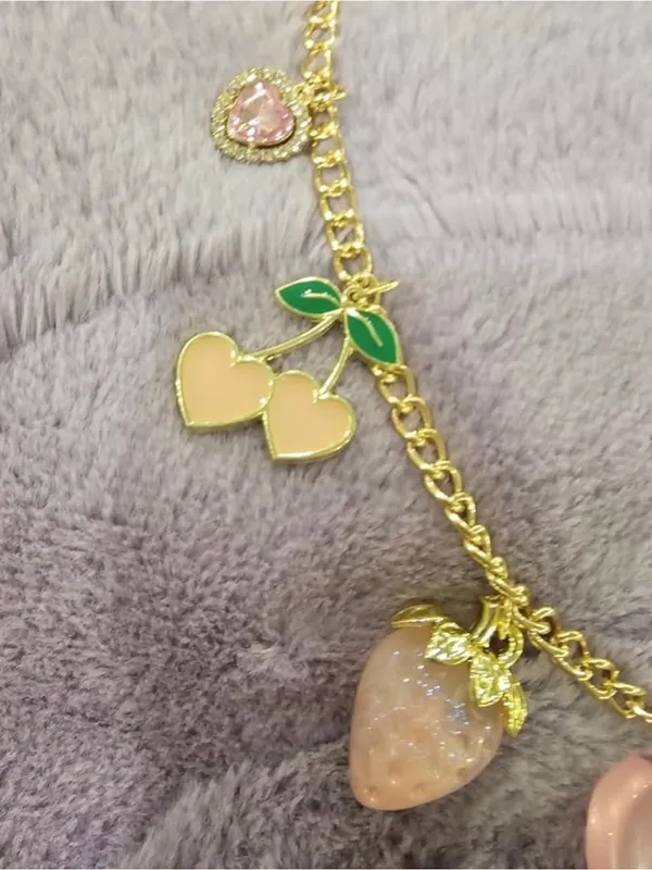Coquette Charms Purse Chain ~ Kawaii Strawberry, Lollipop‎ & Strawberry Charms - Image 5