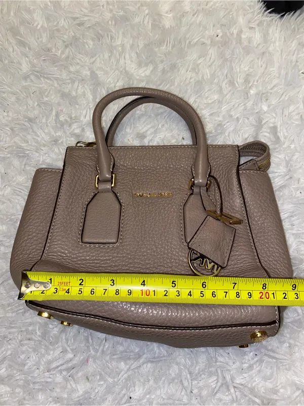 Michael Kors tan Pebbled Leather Satchel Bag purse - Image 5