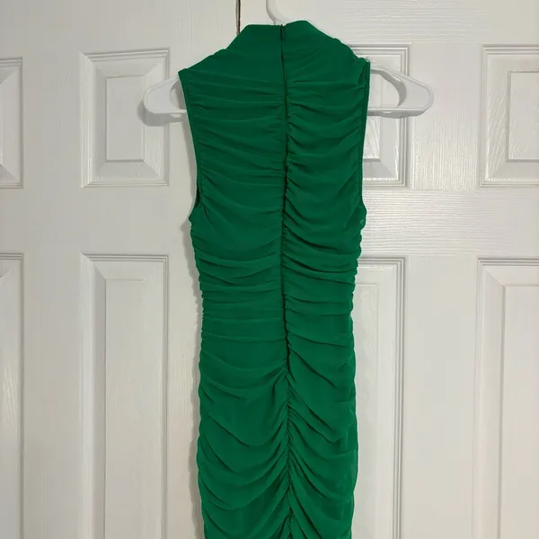 Green Ruched Maxi Bodycon Dress NWOT - Image 2