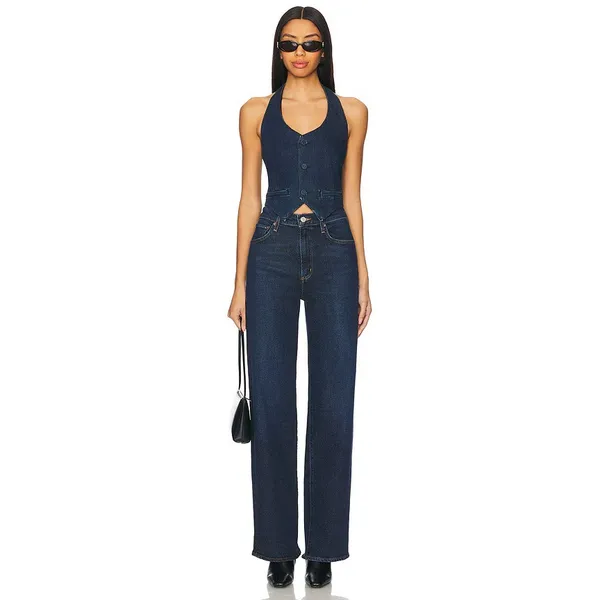 Good American Denim Halter Vest Indigo724 Size S NWT - Image 10