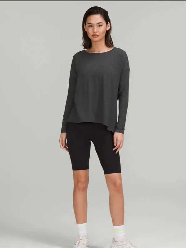 Lululemon Back into it‎ long sleeve shirt pima cotton black 8 - Image 3