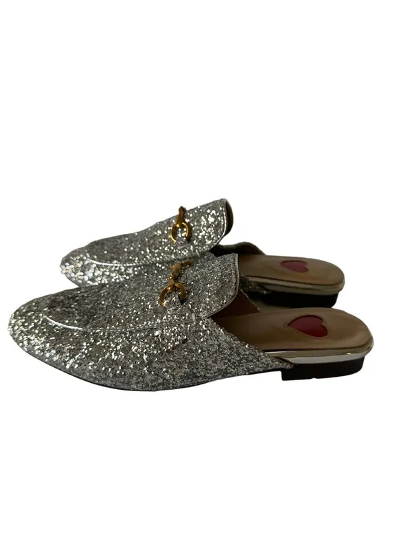 ARQA Womens Silver Glitter Loafer Mules Size 36/6 - Image 8
