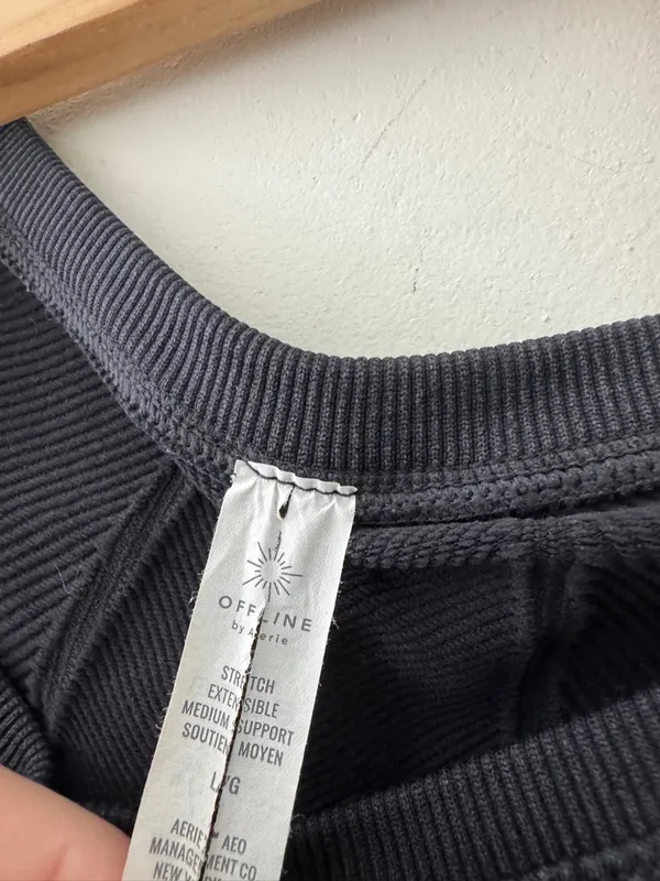 Aerie Offline Seamless Longline Sports Bra Washed‎ Black - Image 7