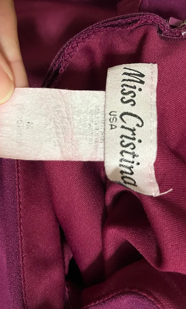 Miss Cristina Maroon Formal Dress - Image 3